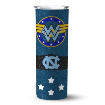 Personalized North Carolina Tar Heels Star Cluster Light Blue Skinny Tumbler