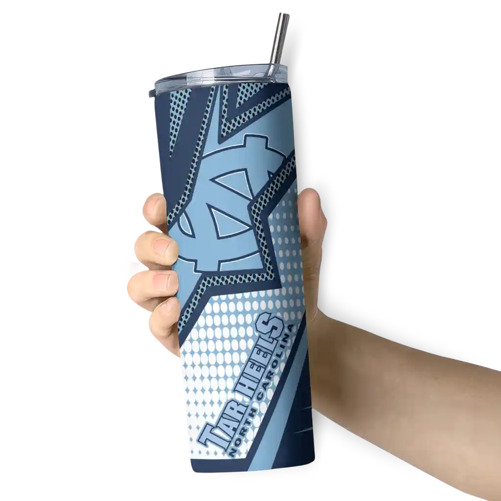 personalized-north-carolina-tar-heels-web-stripes-light-blue-white-skinny-tumbler-premium-grade.webp