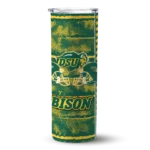 personalized-north-dakota-state-bison-chevron-patch-green-skinny-tumbler-best-selling.webp
