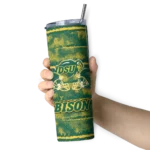 personalized-north-dakota-state-bison-chevron-patch-green-skinny-tumbler-best-selling.webp