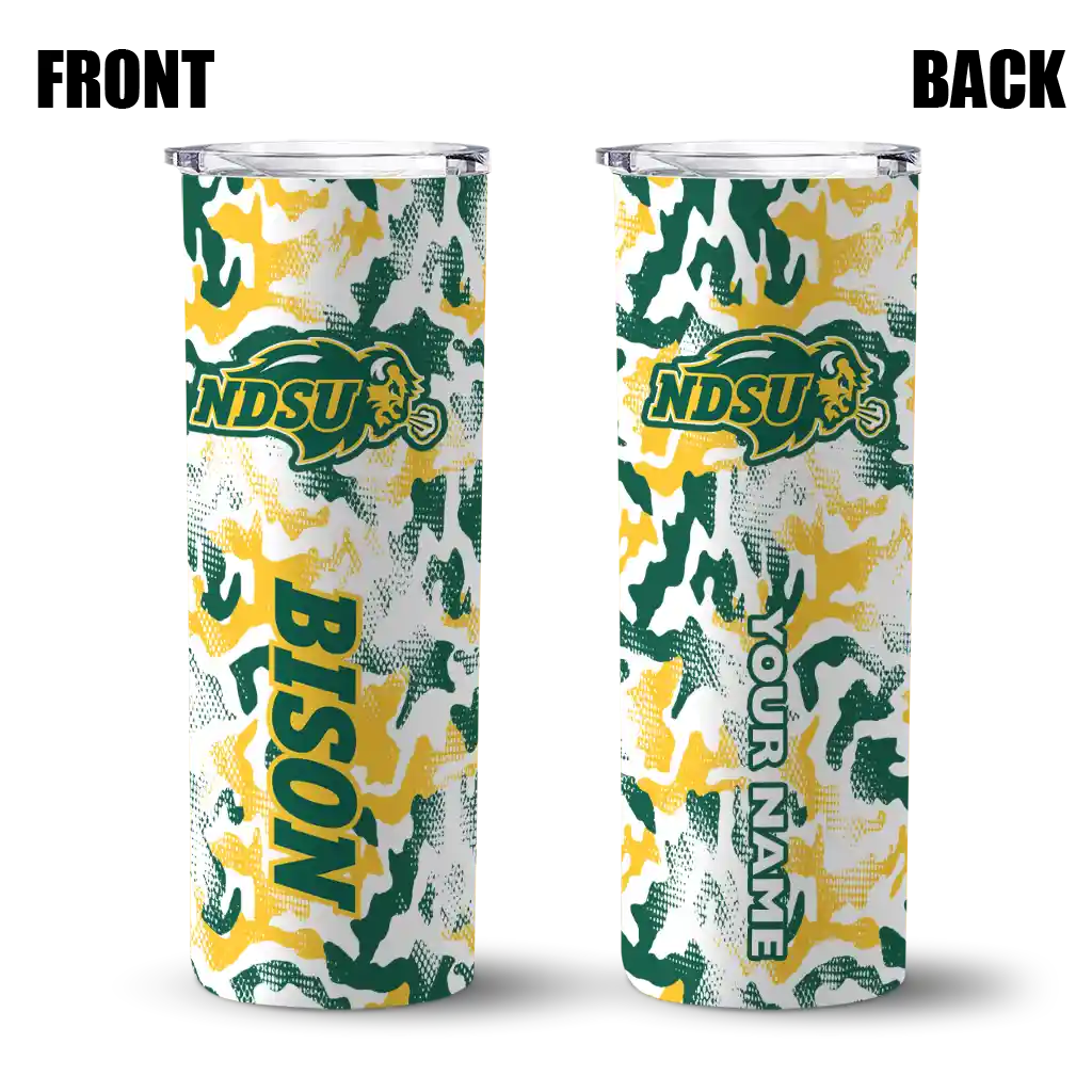personalized-north-dakota-state-bison-claw-marks-green-white-skinny-tumbler-fashion-forward.webp