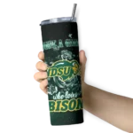personalized-north-dakota-state-bison-rose-romance-green-black-skinny-tumbler-best-selling.webp