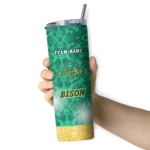 personalized-north-dakota-state-bison-starburst-tiles-green-skinny-tumbler-best-selling-1.webp