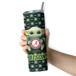 personalized-north-dakota-state-bison-yoda-cozy-green-black-skinny-tumbler-best-selling.webp