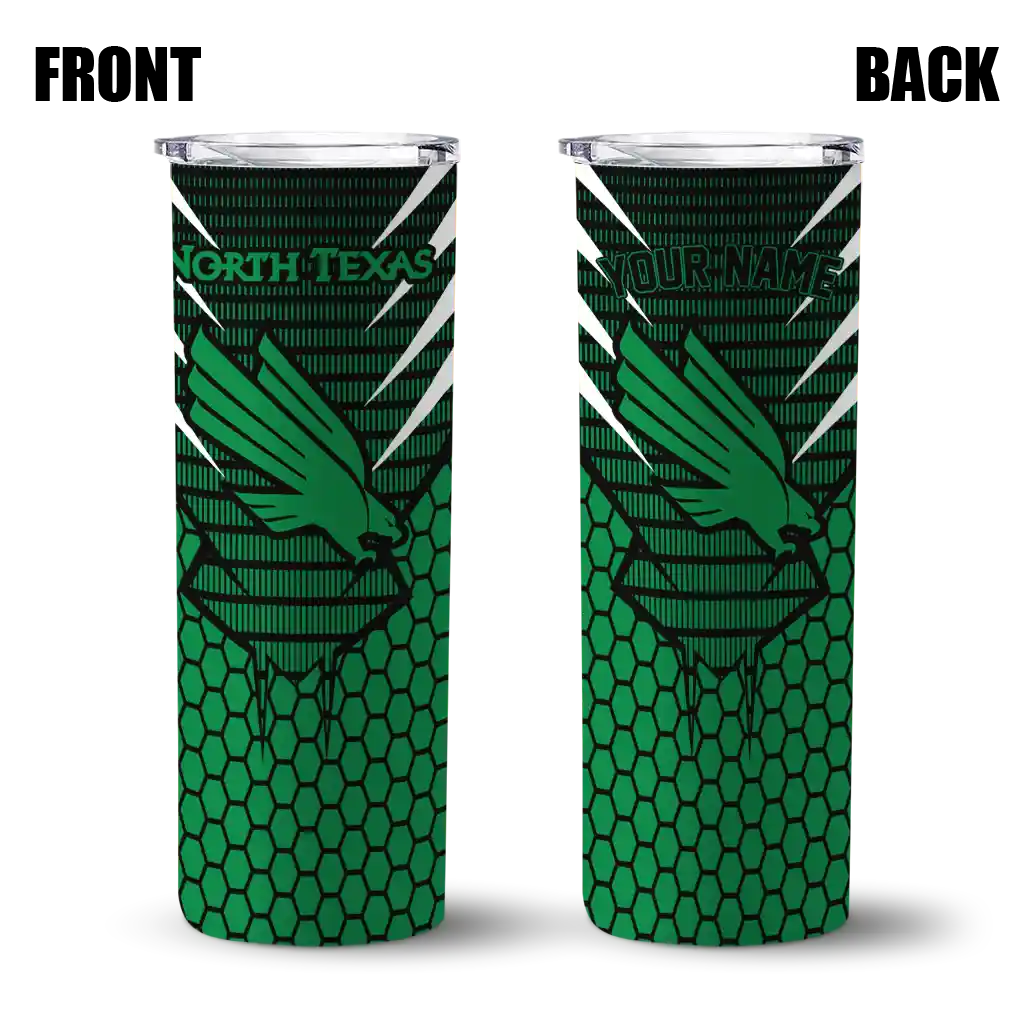personalized-north-texas-mean-green-chevron-stripes-green-skinny-tumbler-fashion-forward.webp
