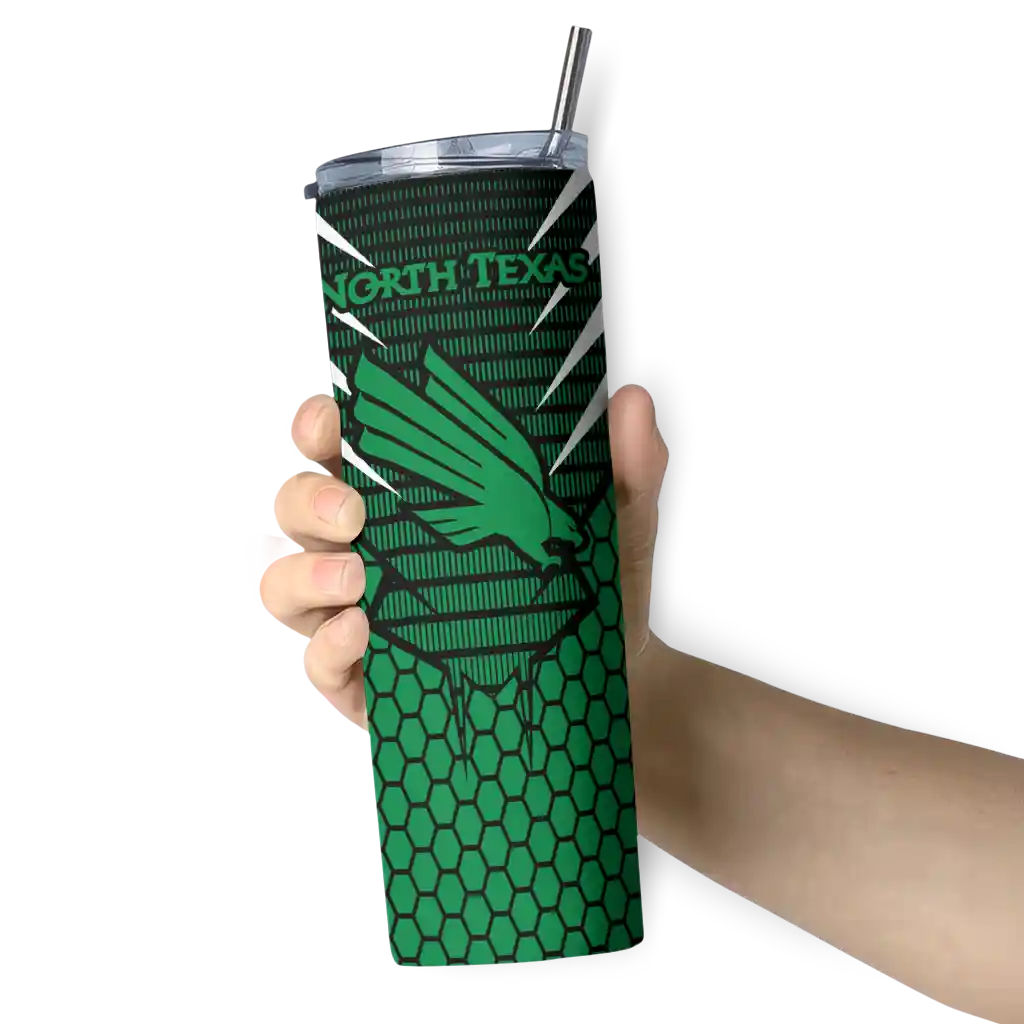 personalized-north-texas-mean-green-chevron-stripes-green-skinny-tumbler-premium-grade.webp