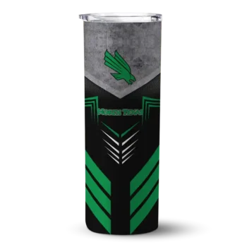 Personalized North Texas Mean Green Hexagon Honeycomb Green Black Skinny Tumbler