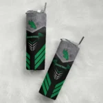 personalized-north-texas-mean-green-hexagon-honeycomb-green-black-skinny-tumbler-best-selling.webp