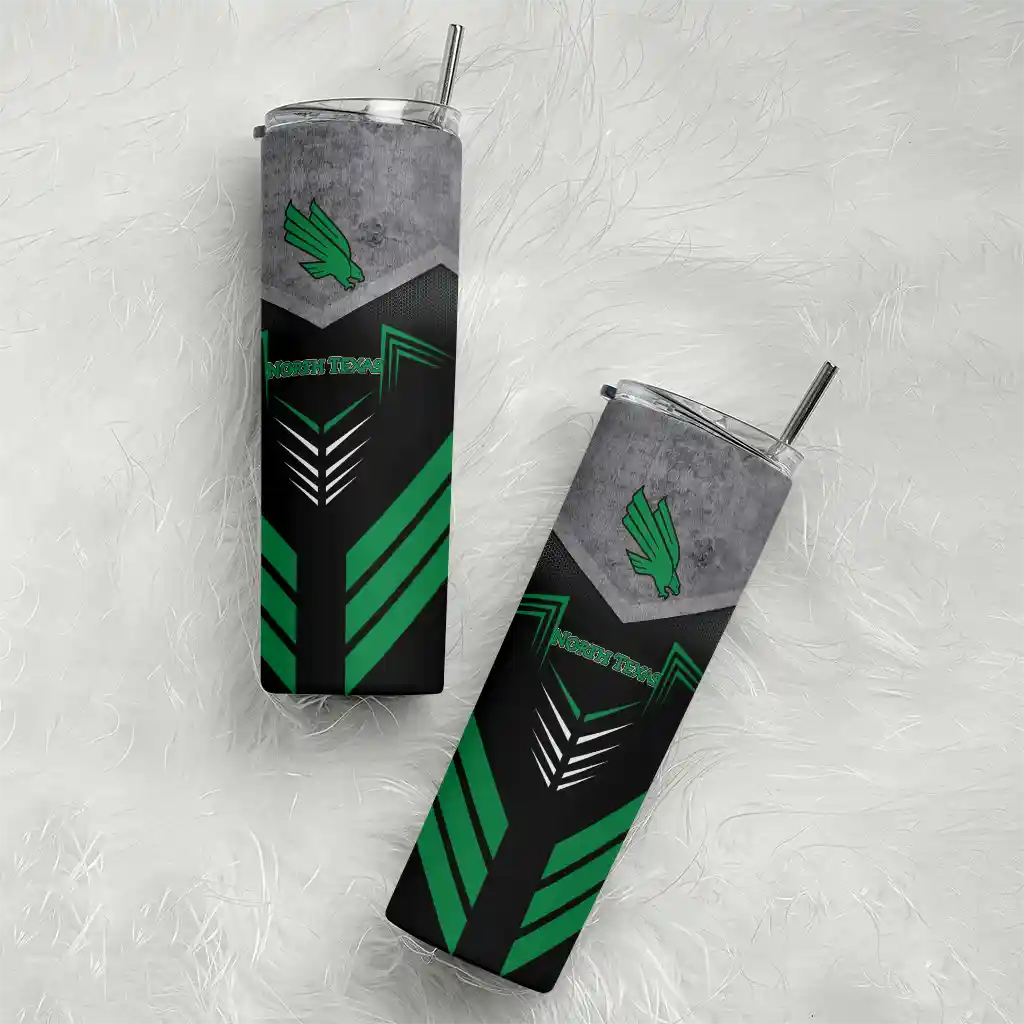personalized-north-texas-mean-green-hexagon-honeycomb-green-black-skinny-tumbler-top-rated.webp