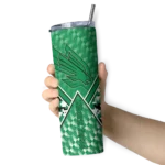 personalized-north-texas-mean-green-monogram-burst-green-white-skinny-tumbler-best-selling.webp