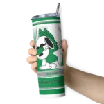 personalized-north-texas-mean-green-snoopy-dog-green-white-skinny-tumbler-best-selling.webp