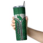personalized-north-texas-mean-green-sparkle-drip-green-skinny-tumbler-best-selling.webp