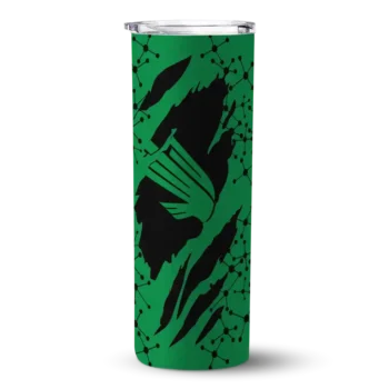Personalized North Texas Mean Green Star Pop Green Black Skinny Tumbler