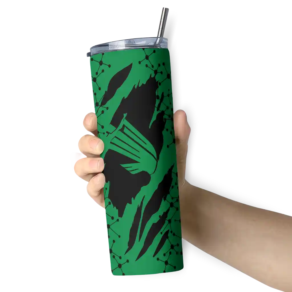 personalized-north-texas-mean-green-star-pop-green-black-skinny-tumbler-premium-grade.webp