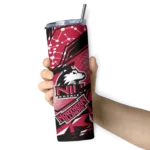 personalized-northern-illinois-huskies-helmet-clash-red-skinny-tumbler-best-selling.webp