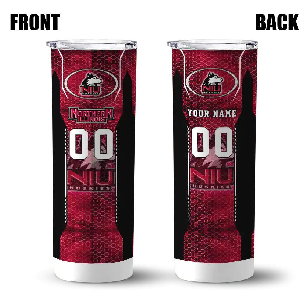 personalized-northern-illinois-huskies-stacked-diamond-red-skinny-tumbler-fashion-forward-1.webp