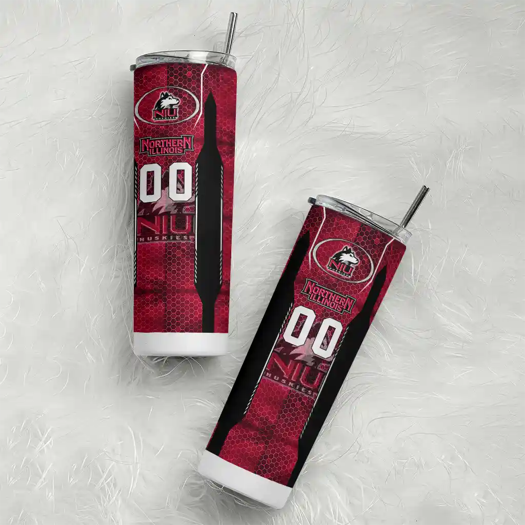 personalized-northern-illinois-huskies-stacked-diamond-red-skinny-tumbler-top-rated-1.webp