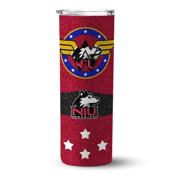 personalized northern illinois huskies star cluster red skinny tumbler best selling