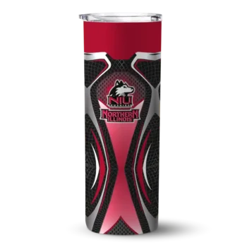 Personalized Northern Illinois Huskies Superman Emblem Red Black Skinny Tumbler