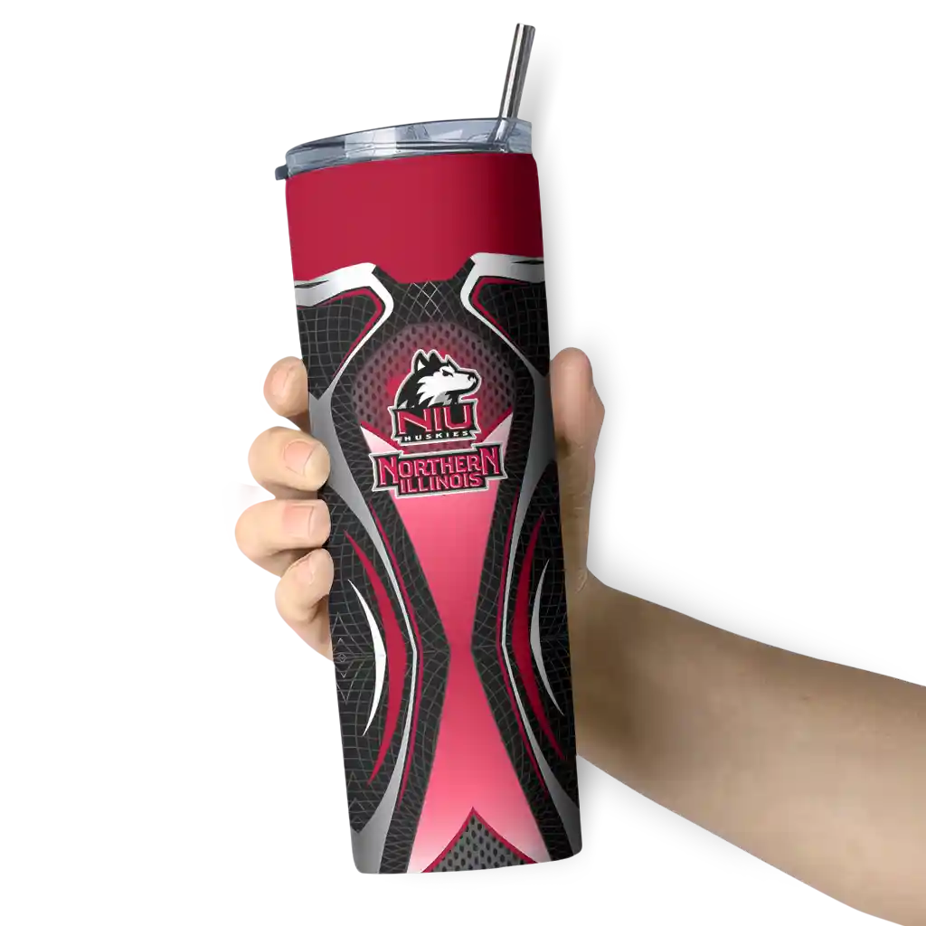 personalized-northern-illinois-huskies-superman-emblem-red-black-skinny-tumbler-premium-grade-1.webp