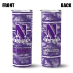 personalized-northwestern-wildcats-chevron-patch-purple-skinny-tumbler-best-selling.webp