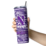 personalized-northwestern-wildcats-chevron-patch-purple-skinny-tumbler-best-selling.webp