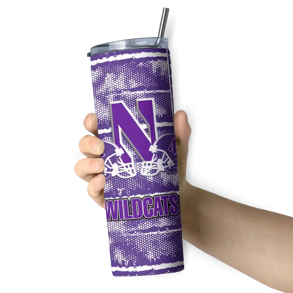 personalized-northwestern-wildcats-chevron-patch-purple-skinny-tumbler-premium-grade.webp