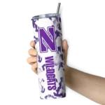 personalized-northwestern-wildcats-claw-marks-purple-white-skinny-tumbler-best-selling.webp