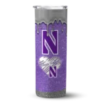 personalized-northwestern-wildcats-pixel-fade-purple-skinny-tumbler-best-selling.webp