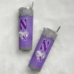 personalized-northwestern-wildcats-pixel-fade-purple-skinny-tumbler-best-selling.webp