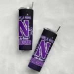 personalized-northwestern-wildcats-rose-romance-purple-black-skinny-tumbler-best-selling.webp