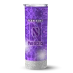 personalized-northwestern-wildcats-starburst-tiles-purple-skinny-tumbler-best-selling-1.webp