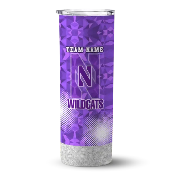 personalized northwestern wildcats starburst tiles purple skinny tumbler best selling
