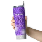 personalized-northwestern-wildcats-starburst-tiles-purple-skinny-tumbler-best-selling.webp