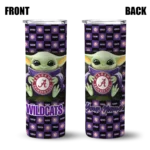 personalized-northwestern-wildcats-yoda-cozy-purple-black-skinny-tumbler-best-selling.webp