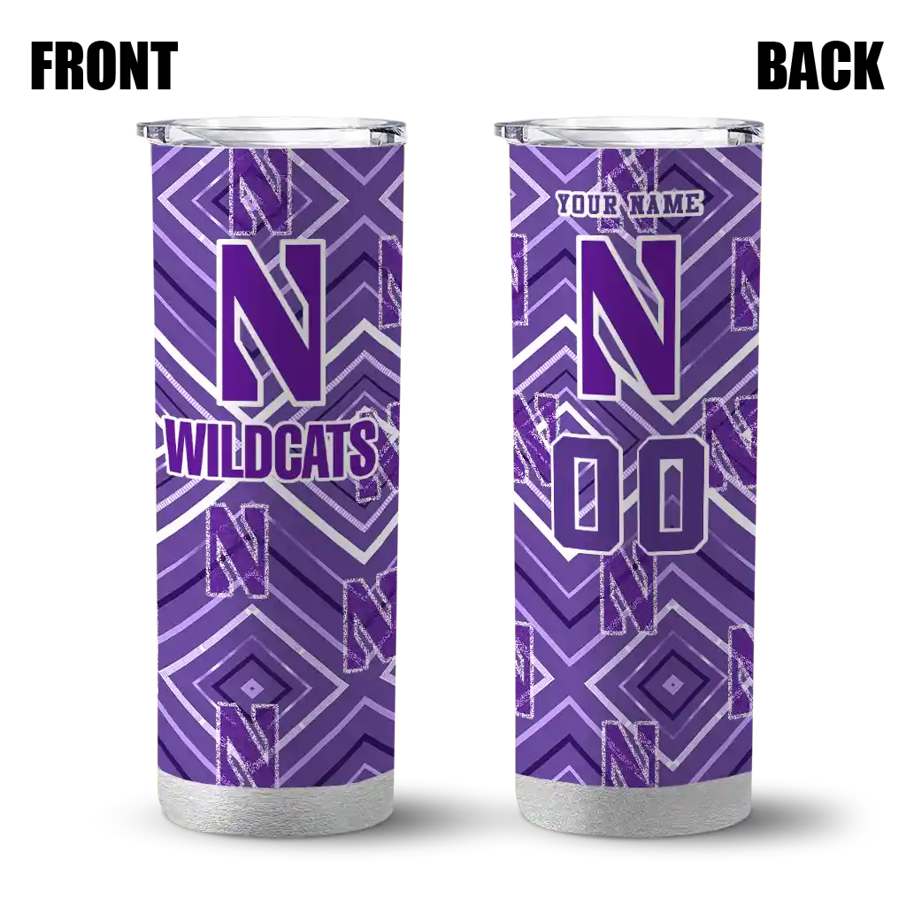 personalized-northwestern-wildcats-zipper-leopard-purple-skinny-tumbler-fashion-forward.webp
