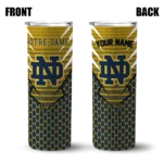 personalized-notre-dame-fighting-irish-chevron-stripes-navy-skinny-tumbler-best-selling-1.webp