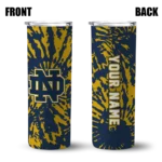 personalized-notre-dame-fighting-irish-metallic-grid-navy-skinny-tumbler-best-selling.webp