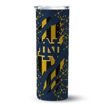 Personalized Notre Dame Fighting Irish Star Pop Navy Black Skinny Tumbler
