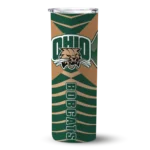 personalized-ohio-bobcats-camo-texture-green-skinny-tumbler-best-selling-1.webp