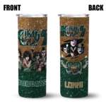 personalized-ohio-bobcats-kiss-band-tan-skinny-tumbler-best-selling.webp