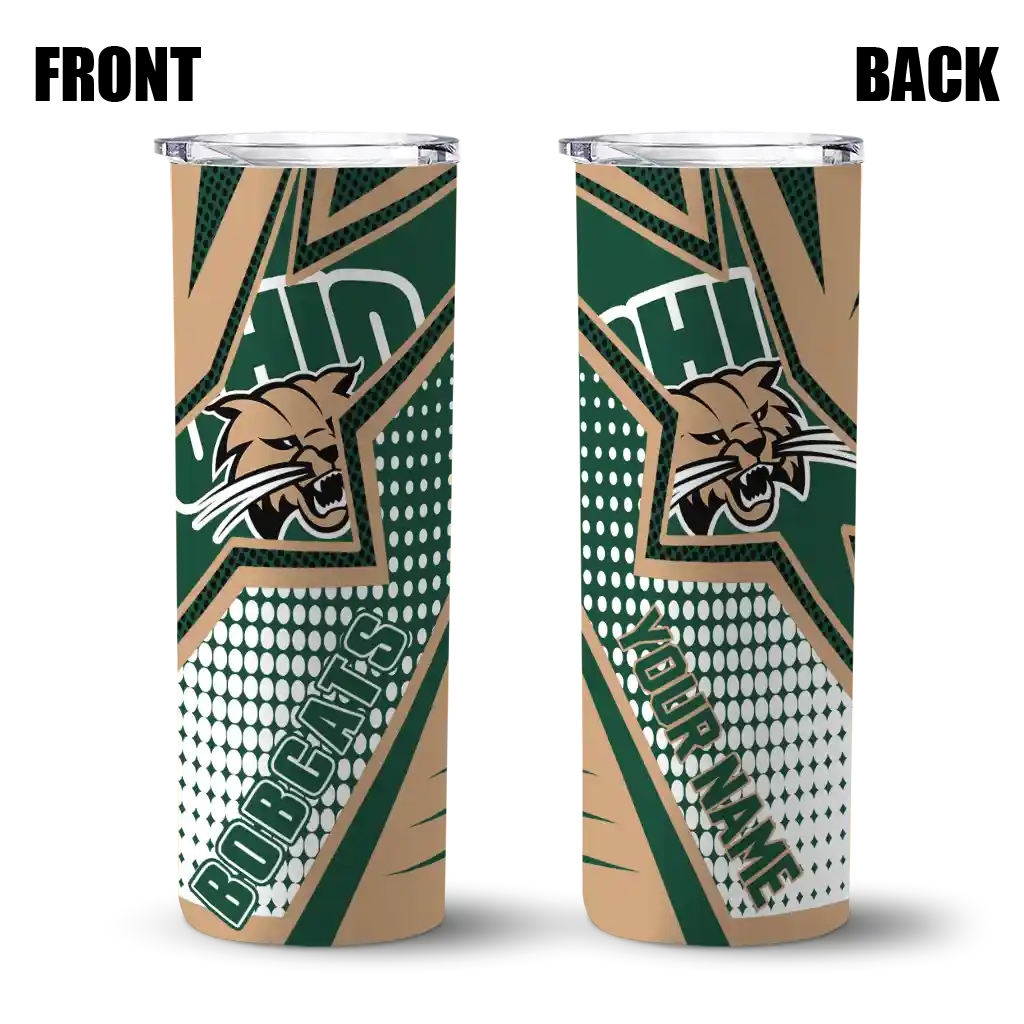 personalized-ohio-bobcats-web-stripes-green-white-skinny-tumbler-fashion-forward.webp