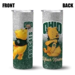 personalized-ohio-bobcats-winnie-the-pooh-green-gray-skinny-tumbler-best-selling.webp