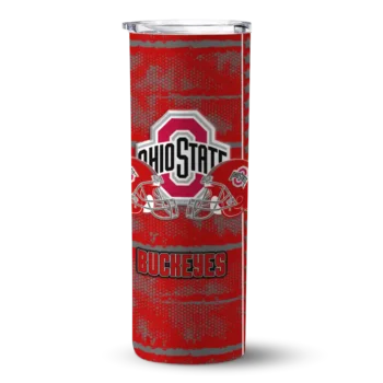 Personalized Ohio State Buckeyes Chevron Patch Scarlet Skinny Tumbler