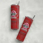 personalized-ohio-state-buckeyes-chevron-patch-scarlet-skinny-tumbler-best-selling.webp