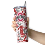personalized-ohio-state-buckeyes-claw-marks-scarlet-white-skinny-tumbler-best-selling.webp