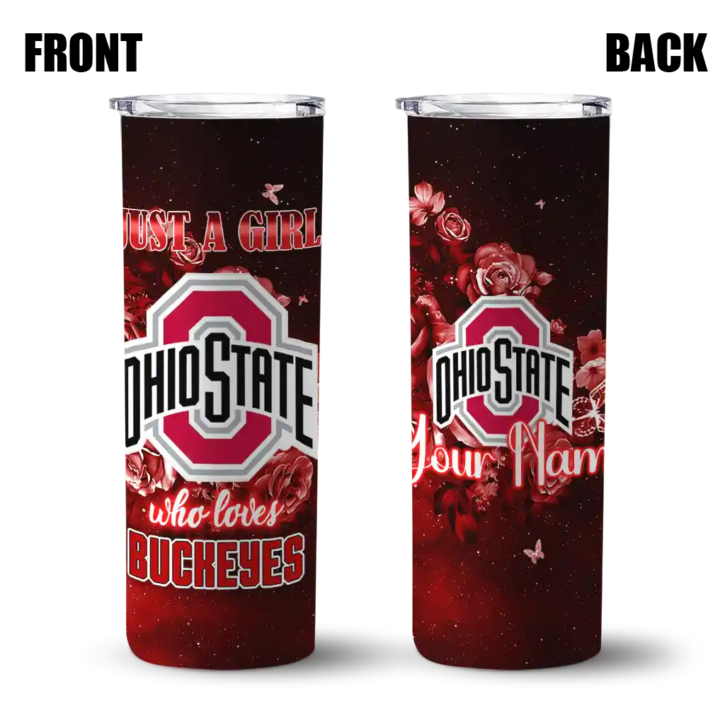 personalized-ohio-state-buckeyes-rose-romance-scarlet-black-skinny-tumbler-fashion-forward.webp