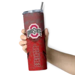 personalized-ohio-state-buckeyes-spiral-burst-print-scarlet-skinny-tumbler-best-selling.webp