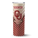 personalized-oklahoma-sooners-chevron-stripes-crimson-skinny-tumbler-best-selling.webp