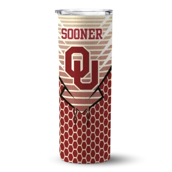 Oklahoma Sooners Tumber - Personalized Chevron Stripes Skinny Crimson